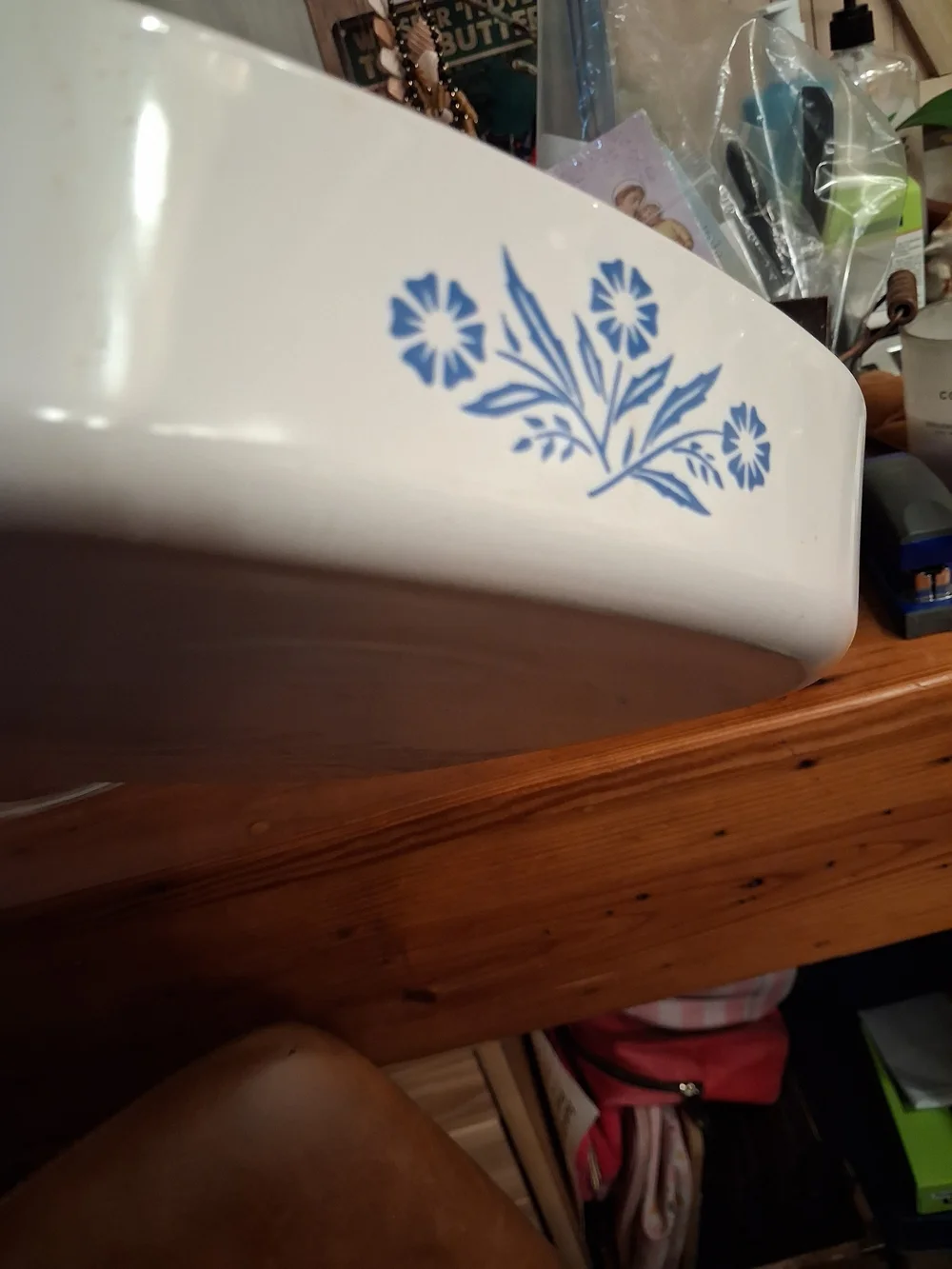CorningWare Blue Cornflower Covered Casserole - White with Blue Floral